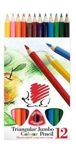 Buntstifte „Igel“, natur, 12 Stück, dreieckig, Maxi, ICO